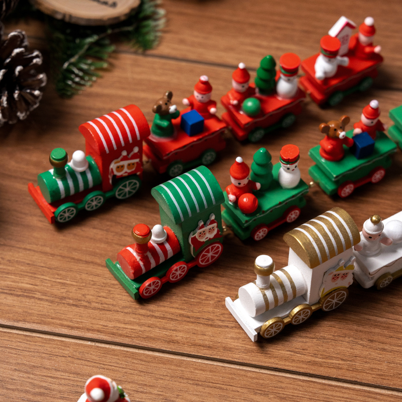 圣诞节装饰品小火车摆件装扮儿童幼儿园场景布置布景派对拍照道具