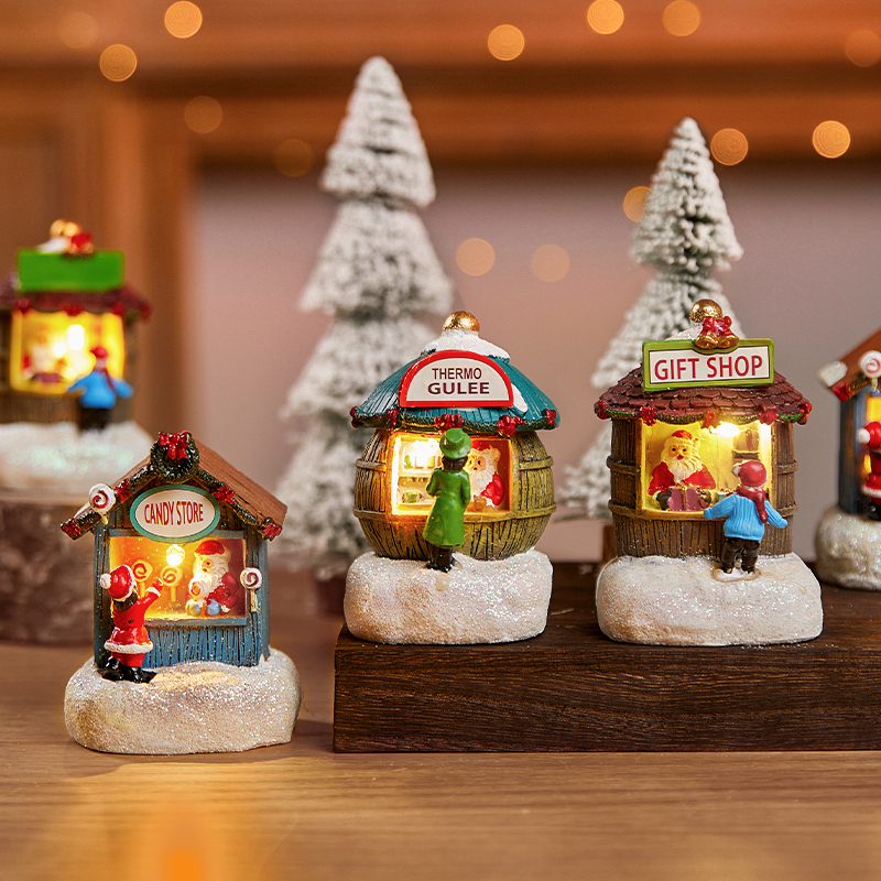 圣诞节装饰品发光小摆件桌面场景