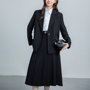 2026春秋季新款西装套装女职业正装大学生面试西服上衣裙子两件套