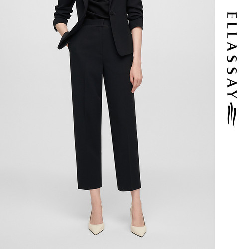 ELLASSAY歌力思早春新款醋纤舒适简约直筒休闲裤女EWE361K05300