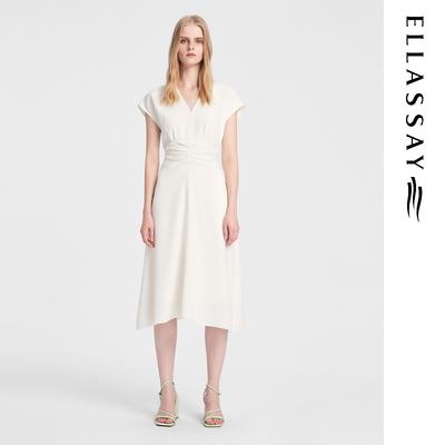 ELLASSAY歌力思2026春夏新款桑蚕丝优雅气质连衣裙EWB352Y04100