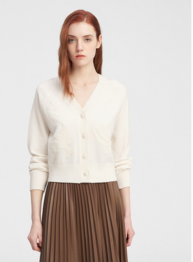 ELLASSAY歌力思秋冬新款绵羊毛提花工艺针织衫女EWE344M03600