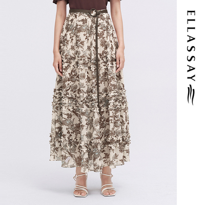 ELLASSAY歌力思夏季新款定位压褶工艺半身裙女EWE342Q03000