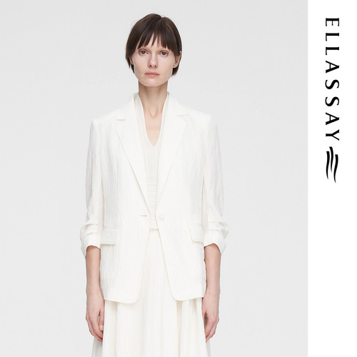 ELLASSAY歌力思夏季新款真丝通勤百搭慵懒西装女EWF352T00300