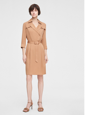 ELLASSAY歌力思早春新款桑蚕丝经典复古短款连衣裙女EWE351Y00900