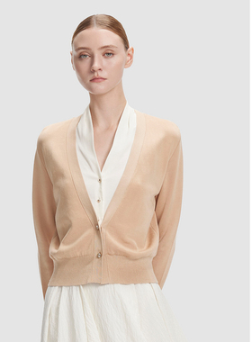 ELLASSAY歌力思早春新款桑蚕丝简约假两件针织衫女EWF351M06600