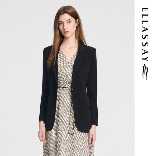 ELLASSAY歌力思2026春季新款三醋酸职场一粒扣西装EWE353T01500