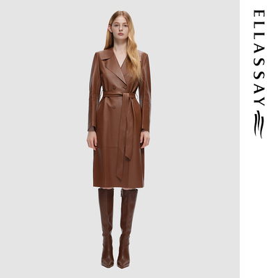 ELLASSAY歌力思秋冬新款端庄大气时尚前卫皮衣女EWF334X00500