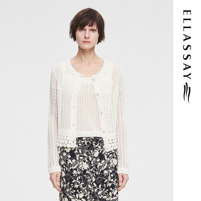 ELLASSAY歌力思夏季新款桑蚕丝法式毛针织衫女EWE352M02800