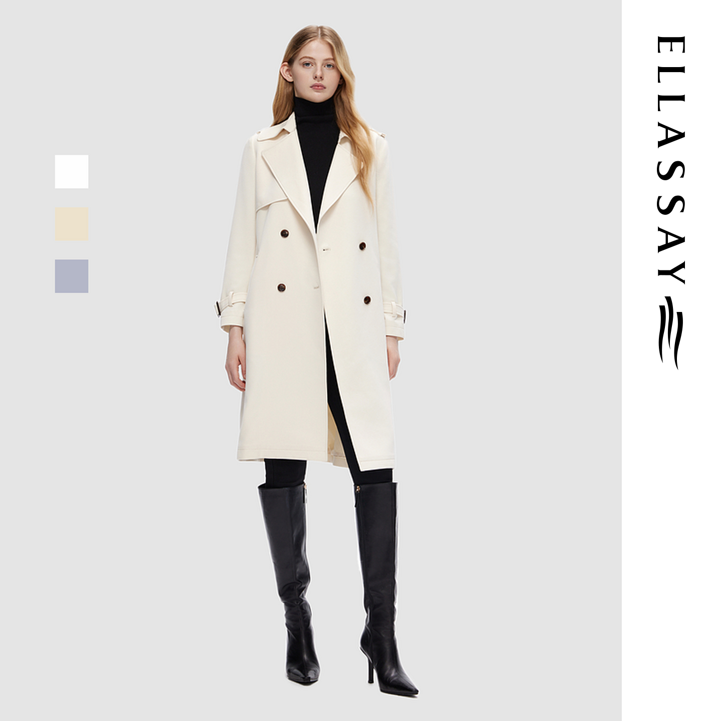 ELLASSAY歌力思秋季新款经典简约女神范风衣女EWD353F00600