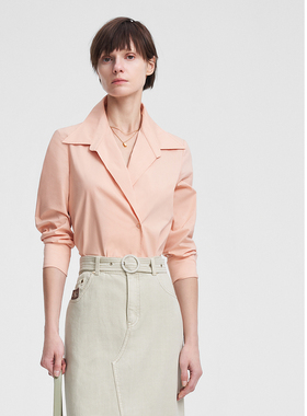 ELLASSAY歌力思春季新款法式浪漫多巴胺春日棉衬衫女EWW351C03200