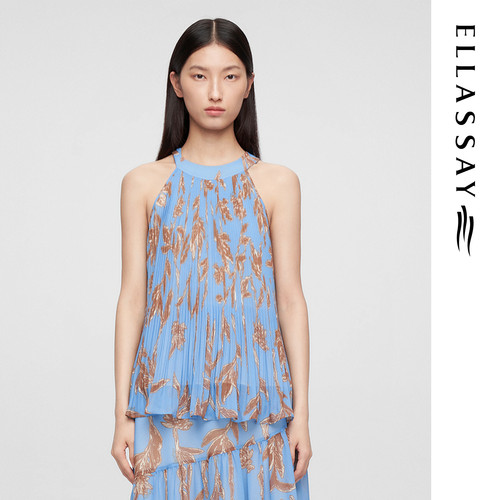ELLASSAY歌力思夏季新款露肩挂脖法式度假风背心女EWE361C04800