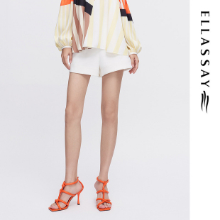 ELLASSAY歌力思夏季新款肌理三醋酸简约休闲短裤女EWE342K01800