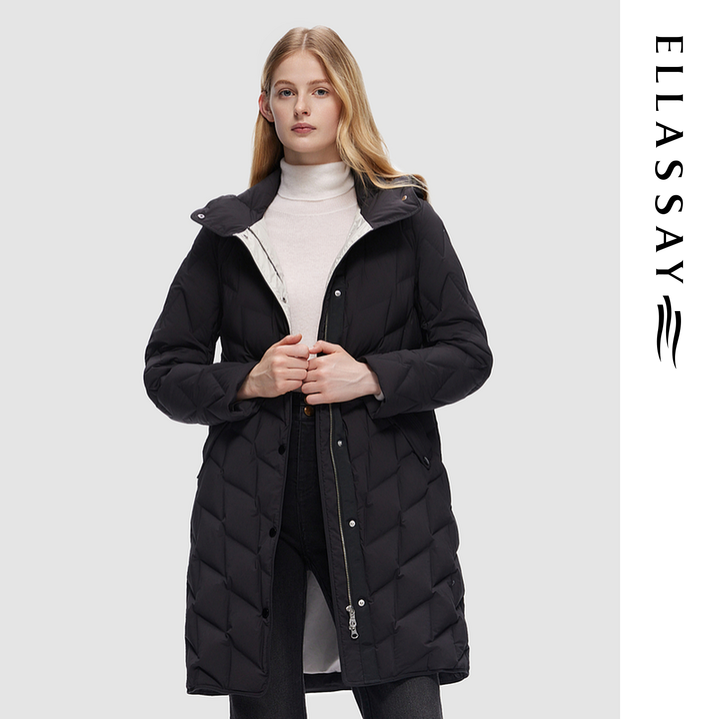 ELLASSAY歌力思冬季新款简约端庄大气优雅羽绒服女EWD354L04100