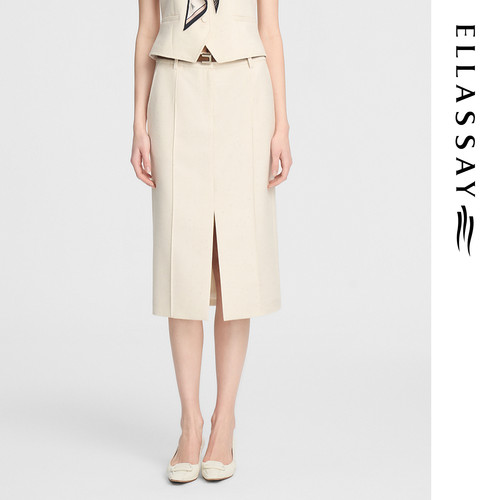 ELLASSAY歌力思秋季新款醋酸柔软垂坠时尚半身裙女EWE353Q00800