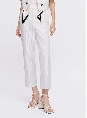 ELLASSAY歌力思春夏新款职业通勤气质条纹休闲裤女EWE342K01100