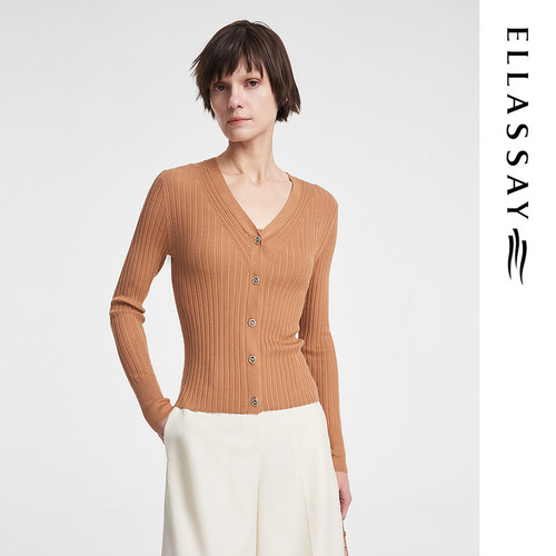 ELLASSAY歌力思春季新款桑蚕丝两件套毛针织衫女EWE351M00300