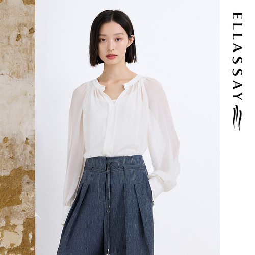 ELLASSAY歌力思2026夏季新款100%桑蚕丝真两件衬衫女EWF372C01000