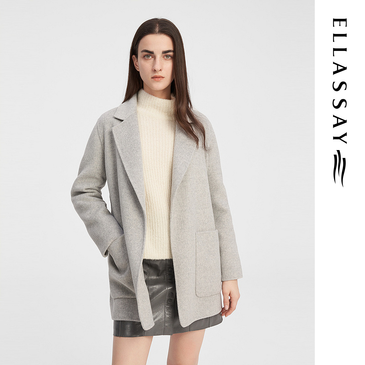 ELLASSAY歌力思秋季新款绵羊毛围裹式毛呢外套女EWE343D00400,女装/女士精品,毛呢外套,淘宝优惠券,粉丝福利购,淘宝优惠卷