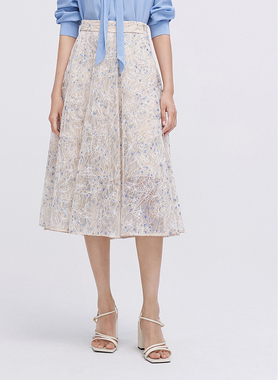 ELLASSAY歌力思夏季新款双层裙摆设计简约半身裙女EWE342Q03200