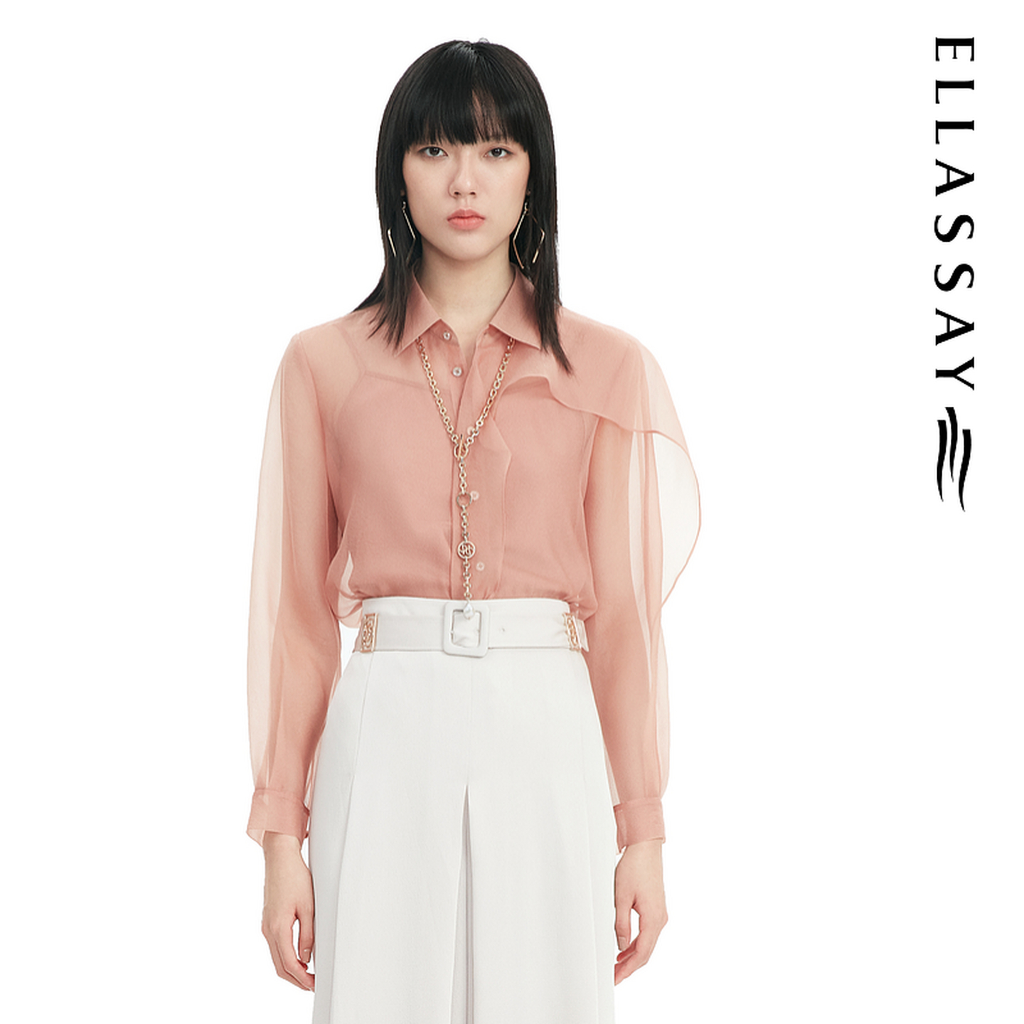 ELLASSAY歌力思春夏新款时尚高级感两件套翻领衬衫女EWF331C02600