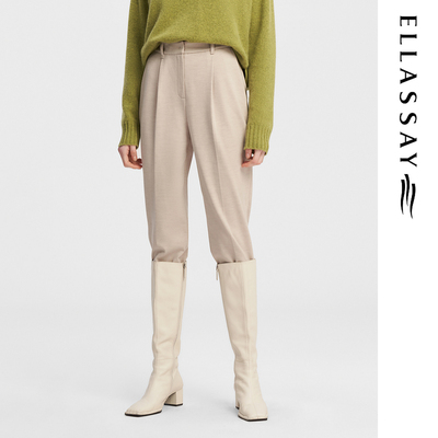 ELLASSAY歌力思秋冬新款绵羊毛利落优雅西裤休闲裤女EWE344K01700