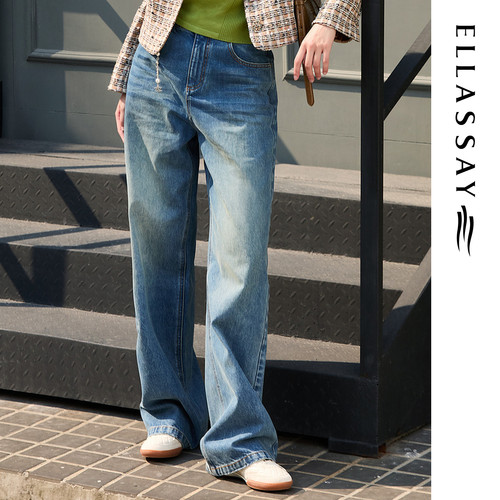 ELLASSAY歌力思秋冬新款100%棉高密纺织丹宁牛仔裤女EWE363N01600