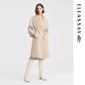 ELLASSAY歌力思秋冬新款 山羊绒温柔长款 毛呢大衣女EWW344D02500