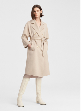 ELLASSAY歌力思秋冬新款山羊绒温柔长款毛呢大衣女EWW344D02500