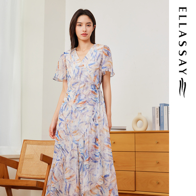 ELLASSAY歌力思2026夏季新款浪漫优雅茶歇连衣裙女EWD362Y07000