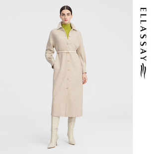 ELLASSAY歌力思秋冬新款 连衣裙女EWF344Y04600 简约优雅风通勤衬衫