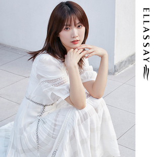 ELLASSAY歌力思夏季新款法式优雅温柔风气质连衣裙女EWE332Y04300
