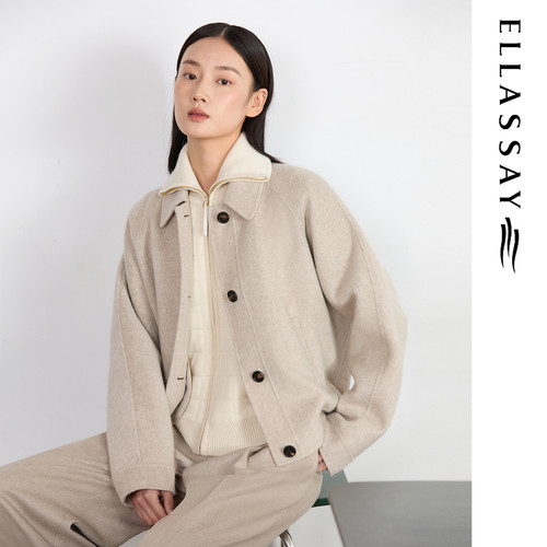 ELLASSAY歌力思2026秋冬新款绵羊毛休闲短款外套女EWE364D00100