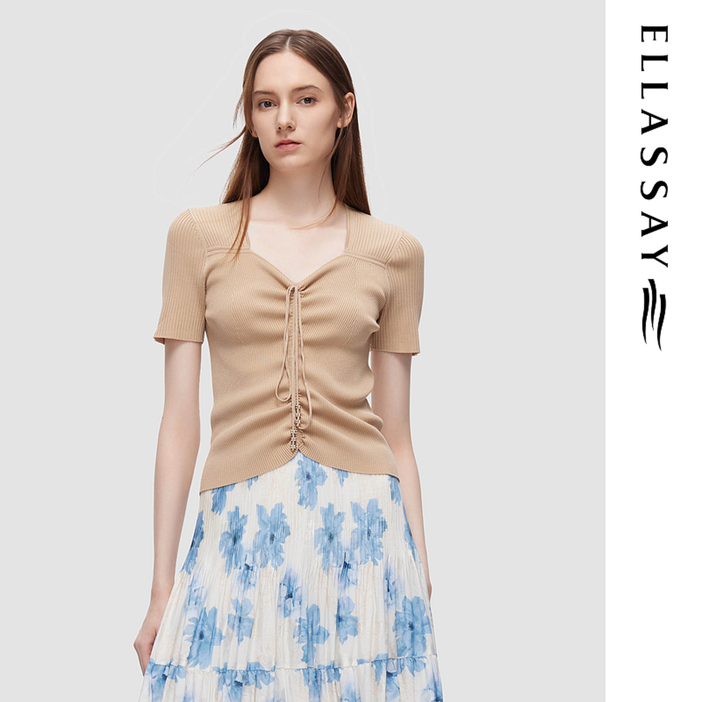 ELLASSAY歌力思春夏新款桑蚕丝气质通勤西装外套女EWF345T03900