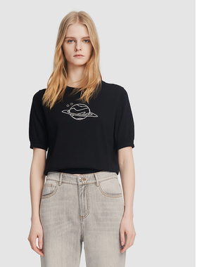 ELLASSAY歌力思夏季新款休闲简约短袖毛针织衫女EWD352M03700