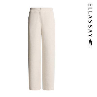 ELLASSAY歌力思秋季新款浅米杏百搭直筒休闲裤女EWD363K01000
