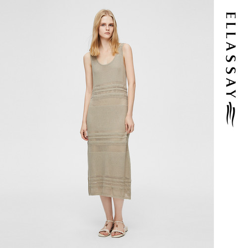 ELLASSAY歌力思早春新款棉手钩编织莱赛尔连衣裙女EWB362M01400