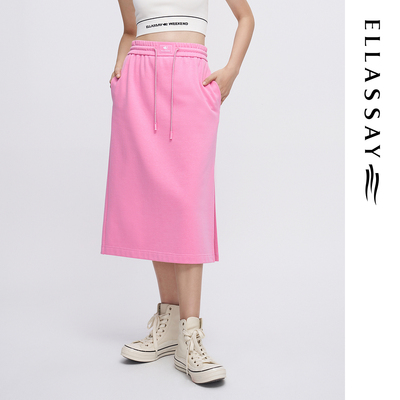 ELLASSAY歌力思早春新款棉俏皮减龄中长款半身裙女EWW341Q00400
