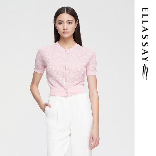 ELLASSAY歌力思夏季新款优雅气质提花毛针织衫女EWE352M07400