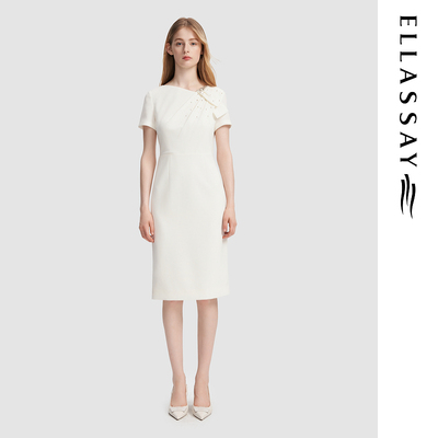 ELLASSAY歌力思夏季新款法式职业通勤气质连衣裙女EWD355Y18400