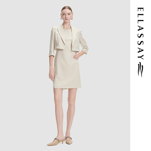 ELLASSAY歌力思春夏新款三醋纤气质两件式连衣裙女EWE351Y15900