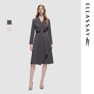 ELLASSAY歌力思秋季新款优雅简约通勤西装连衣裙女EWD356Y07000