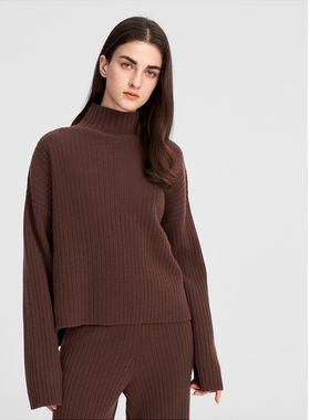 ELLASSAY歌力思秋季新款绵羊毛高领套头针织衫女EWW343M07800