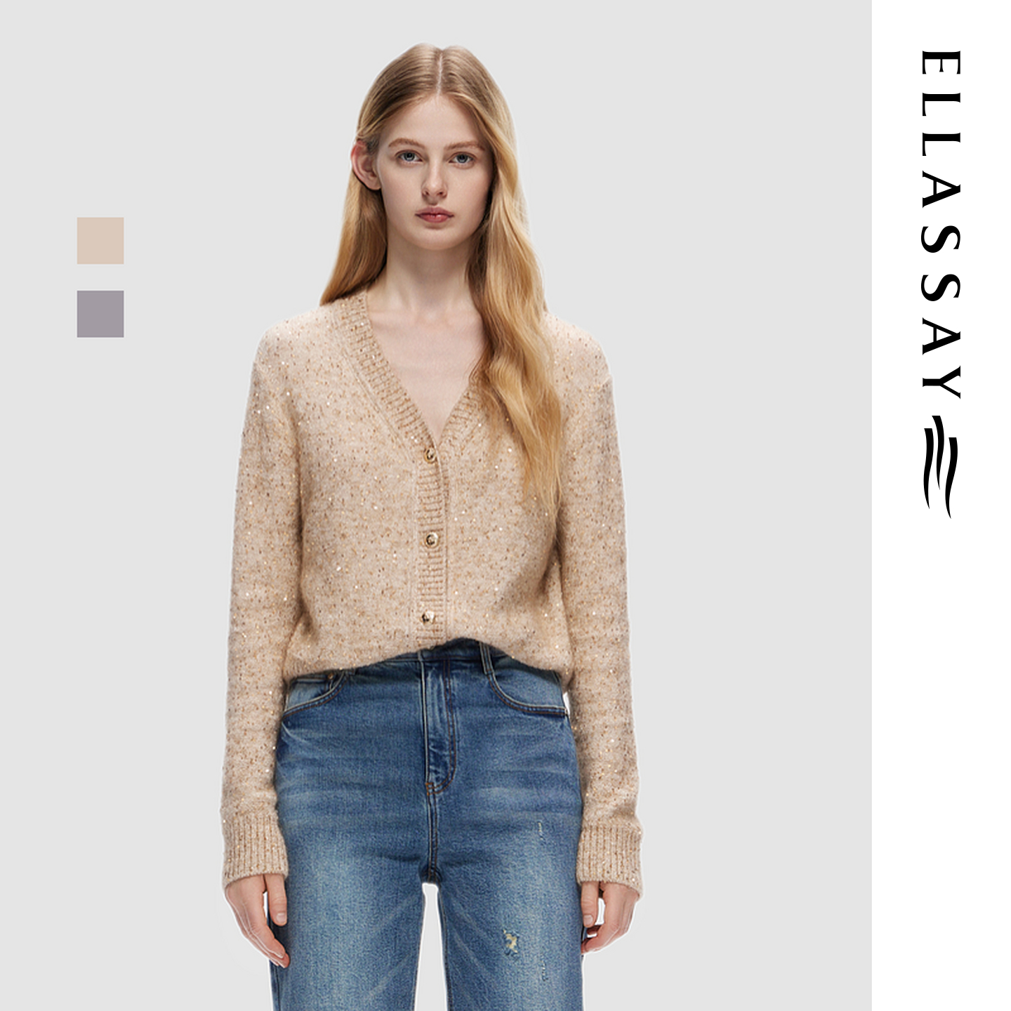 ELLASSAY歌力思秋冬新款棉质优雅贵气针织衫女EWD353M03200