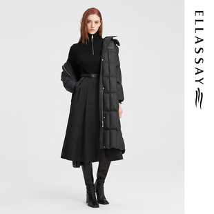 ELLASSAY歌力思秋冬新款 鹅绒羽绒服女EWW344L02200 简约温暖长款