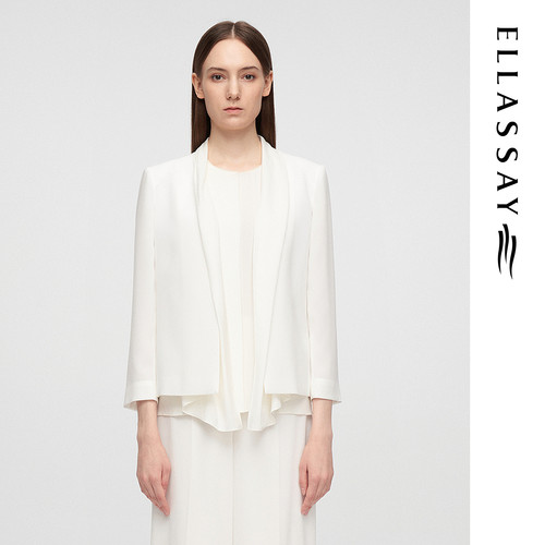 ELLASSAY歌力思夏季新款三醋纤简奢优雅丝巾领西装女EWE362T05200