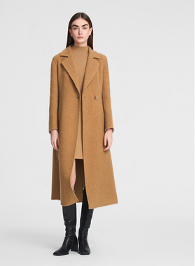 ELLASSAY歌力思秋季新款绵羊毛收腰长款毛呢大衣女EWE354D07900