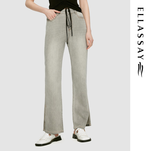 ELLASSAY歌力思春夏新款棉复古直筒牛仔裤女EWD351N00400