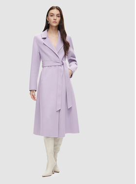 ELLASSAY歌力思秋季新款绵羊毛优雅气质浴袍式大衣女EWD353D02200