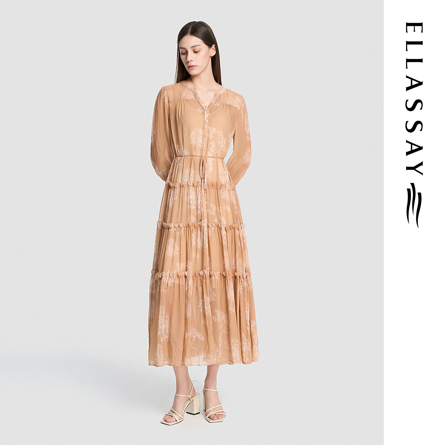 ELLASSAY歌力思2026夏季新款100%桑蚕丝连衣裙套装女EWD375Y044TA